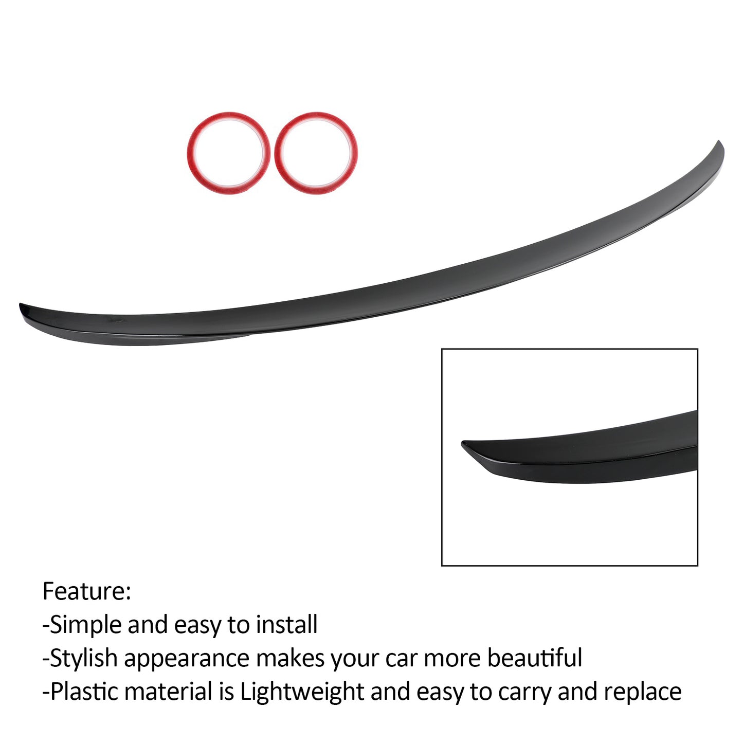 P Style Rear Trunk Spoiler Wing Fit BMW 3 Series F30 F35 2012-2019 Gloss Black