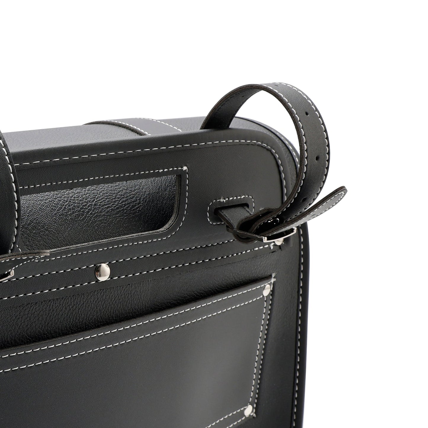 Tail Bag Pu Side Saddlebag Tail Bag Luggage Pouch Storage Black For Motorbike