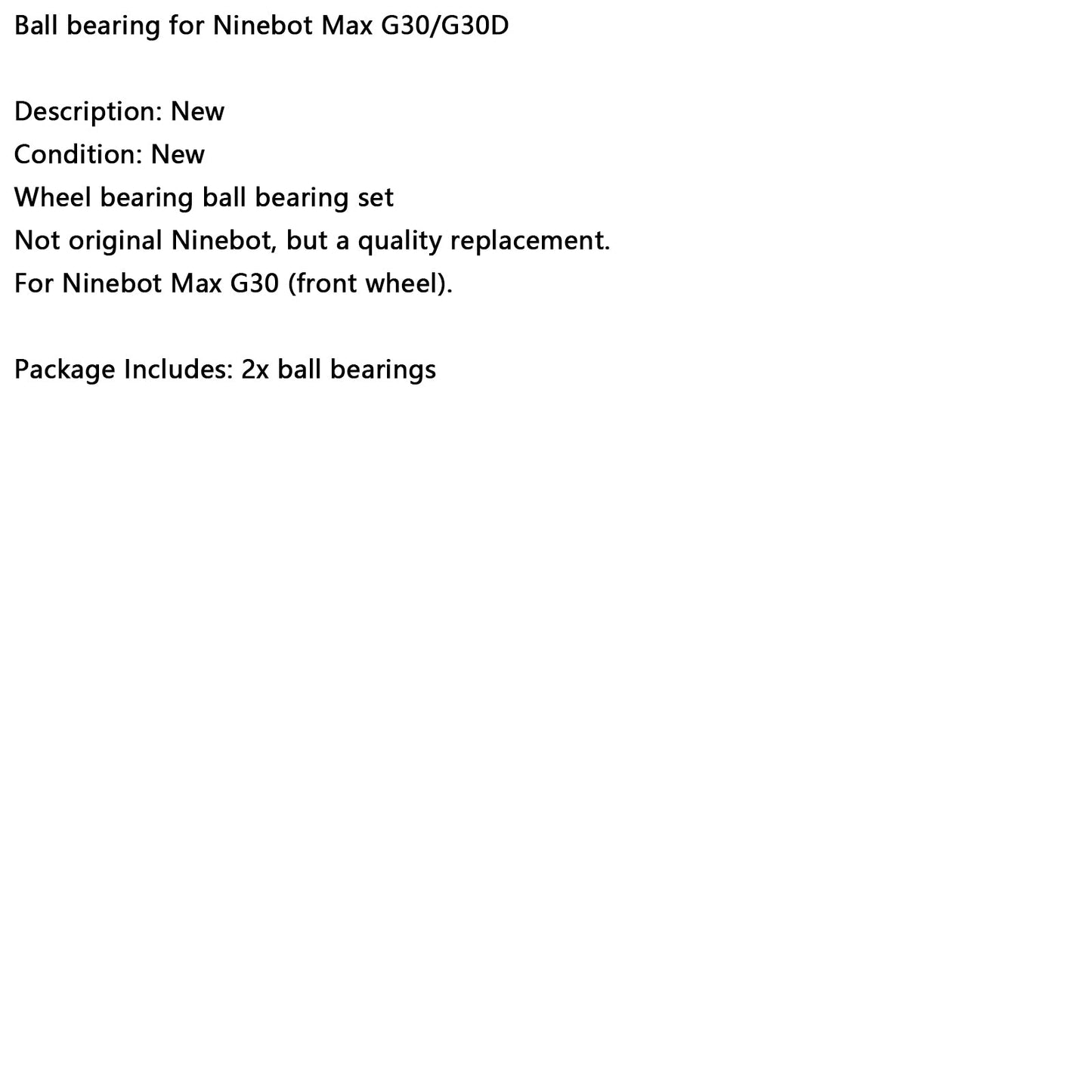 2pcs Electric Scooter Front Wheel ball Bearings For Ninebot MAX G30 G30D