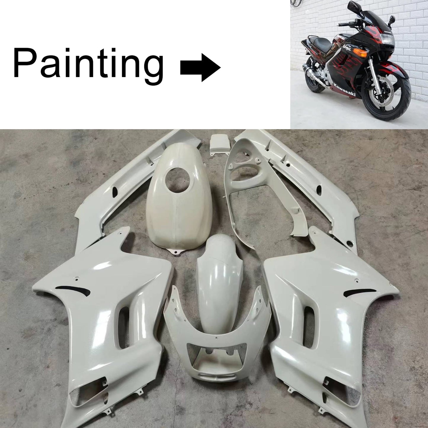 1996-2007 Kawasaki ZZR250 Injection Fairing Kit Bodywork ABS
