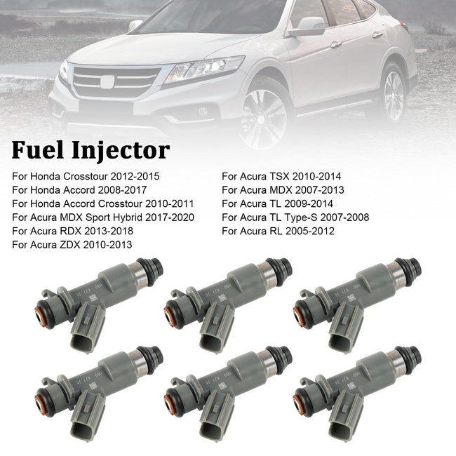 2012-2015 Honda Crosstour 6PCS Fuel Injector 16450-R70-A01