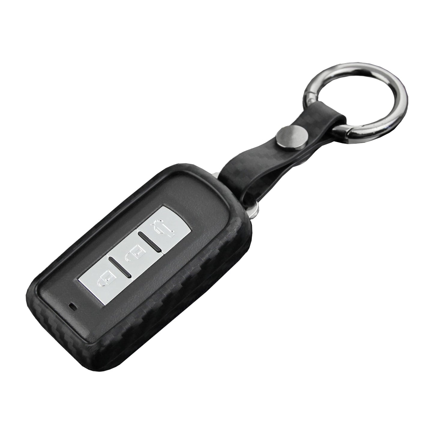 Leather Silicone Car Key Case Cover With Buckle For Mitsubishi