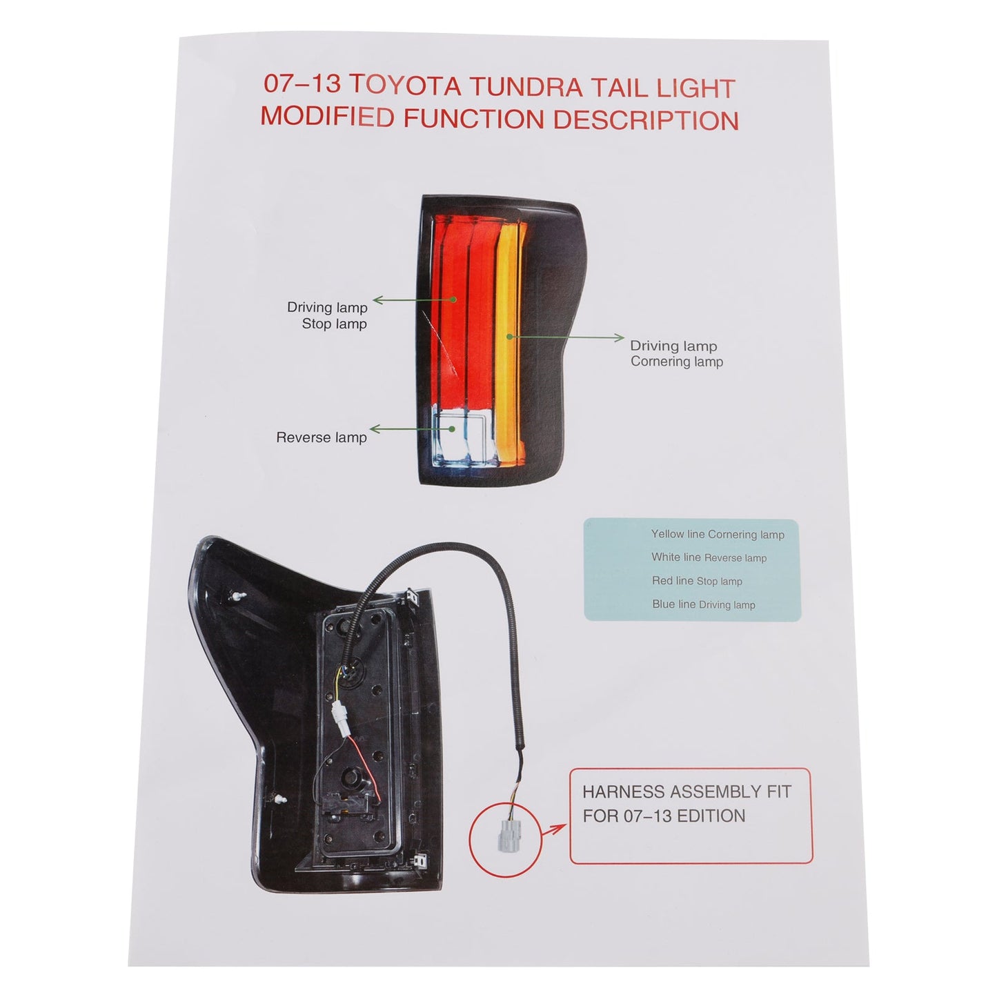 2007-2013 For Toyota Tundra Left+Right LED Tail Lights Black Housing Smoked Lens