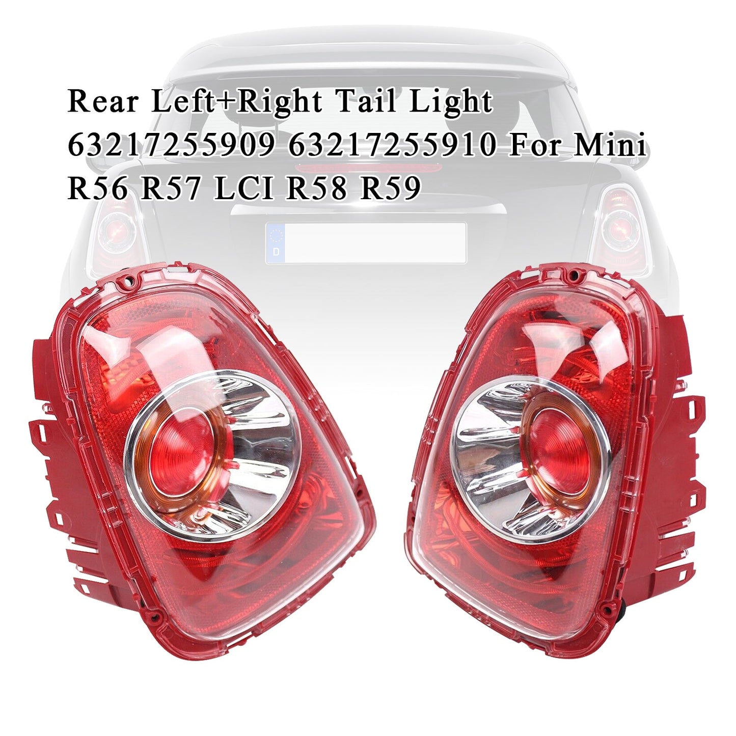 05/2010—06/2015 MINI Cabrio R57 LCI Rear L+R Tail Light 63217255909 63217255910