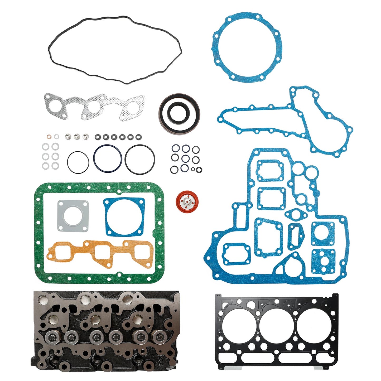 D1703 Complete Cylinder Head & Gasket For Kubota Bobcat 1A033-03043 16487-03040
