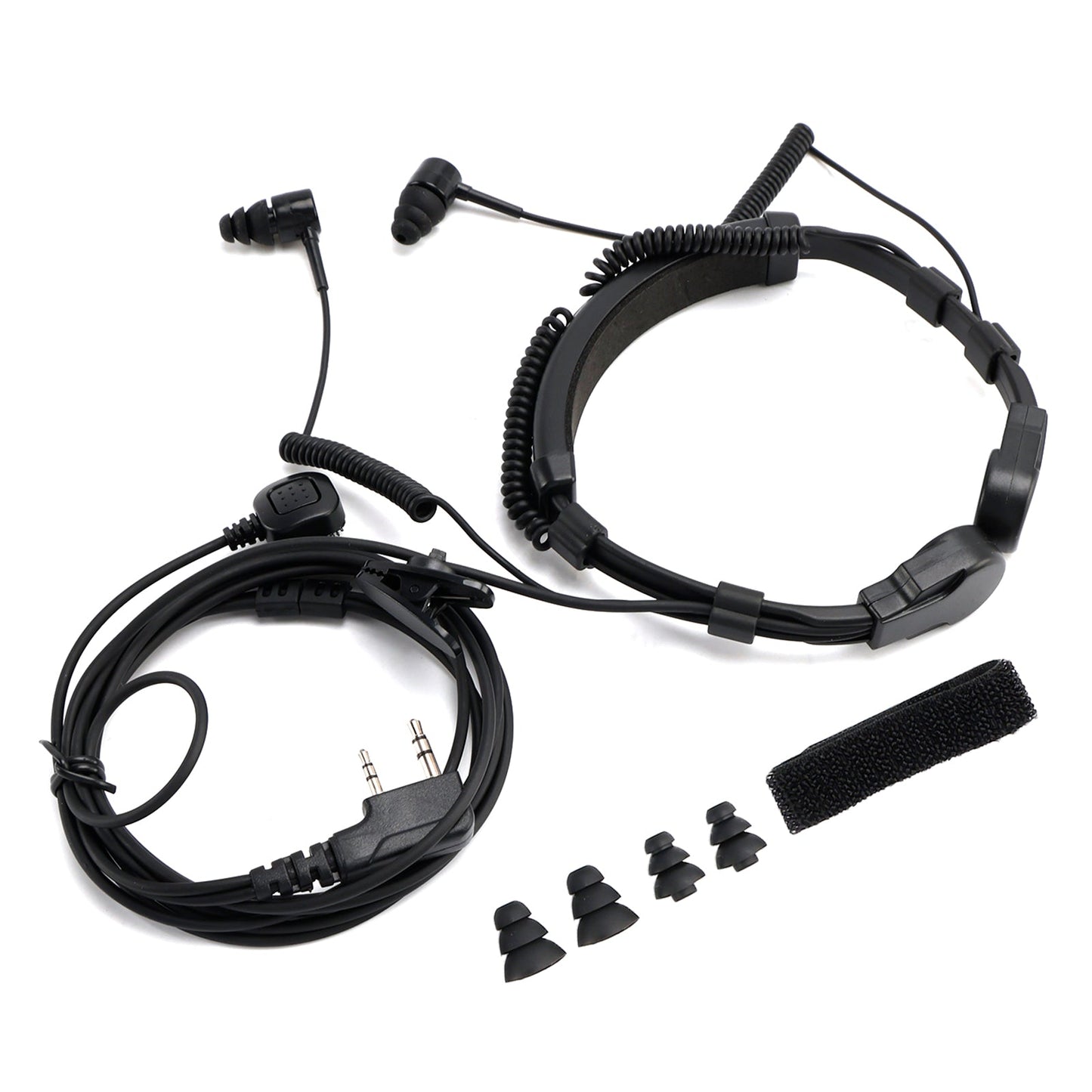 K-Head Telescopic Throat Vibration Mic Headset for TK-208 TK-220 TH-D7 TH-F6