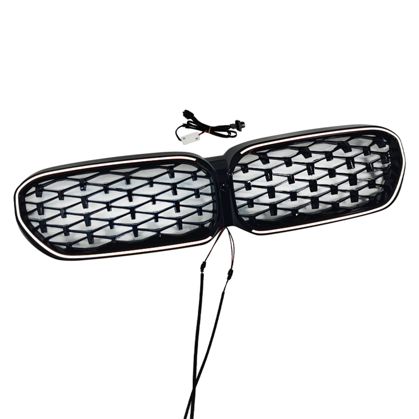2021-2024 Fit BMW 5 Series G30 G38 Diamond Front Kidney Grill Grille Black