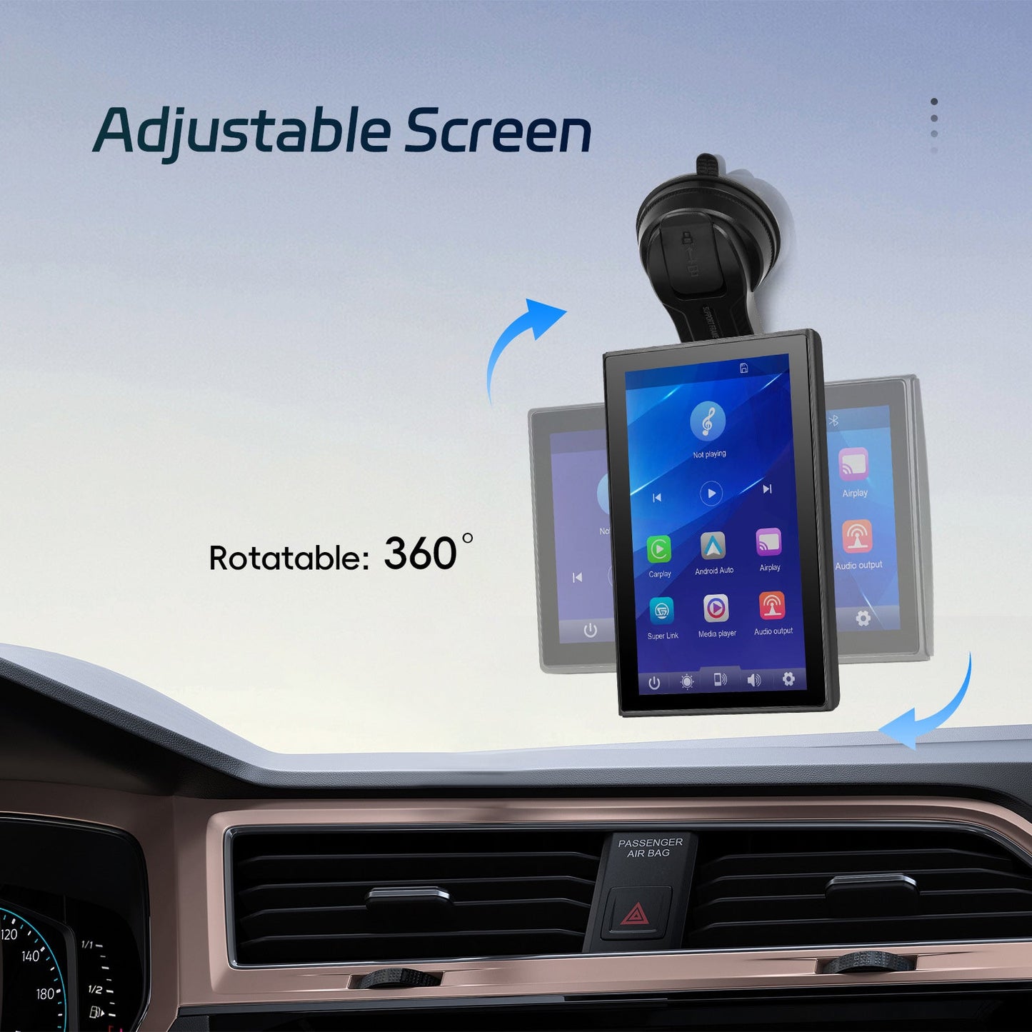 7-inch Full Touch Screen Apple CarPlay Android Auto Switching Display AHD Camera