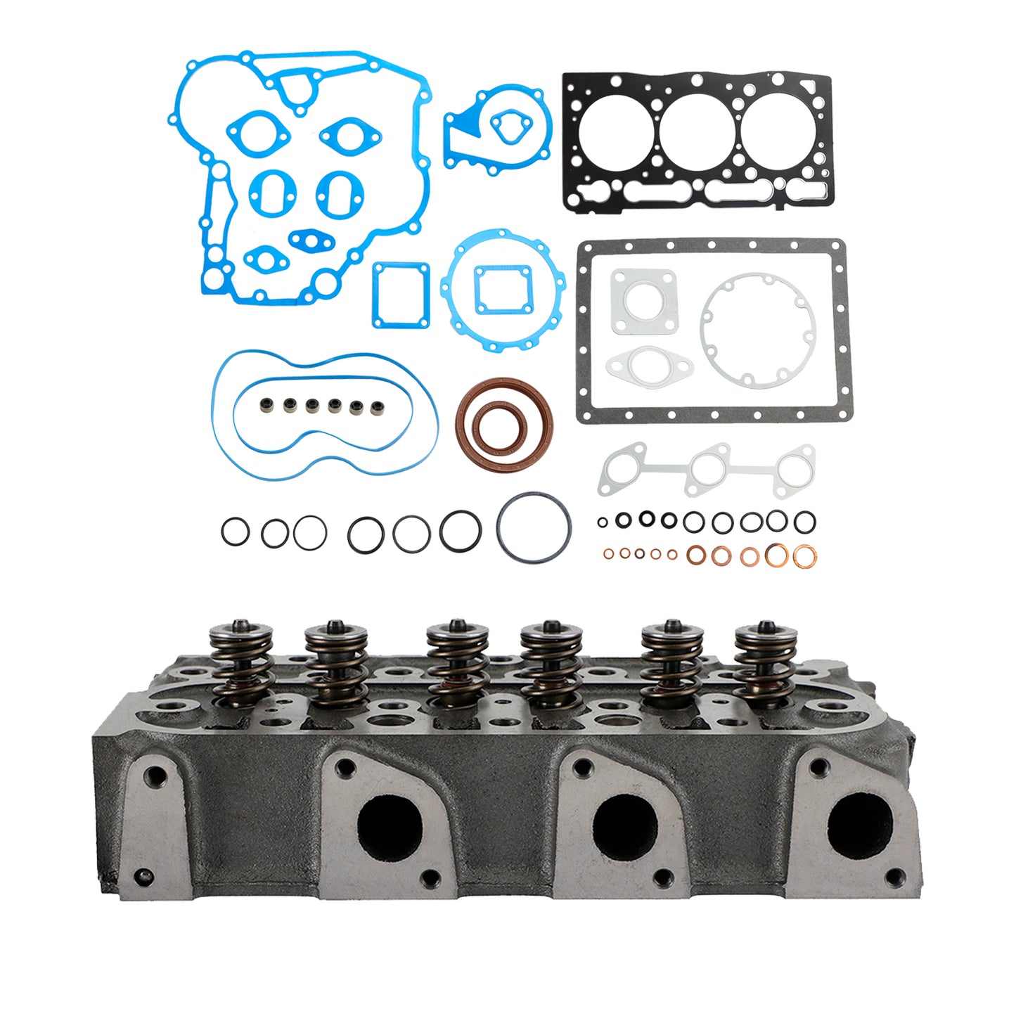 Complete Cylinder Head & Full Gasket Kit Compatible With Kubota D1105 Engine