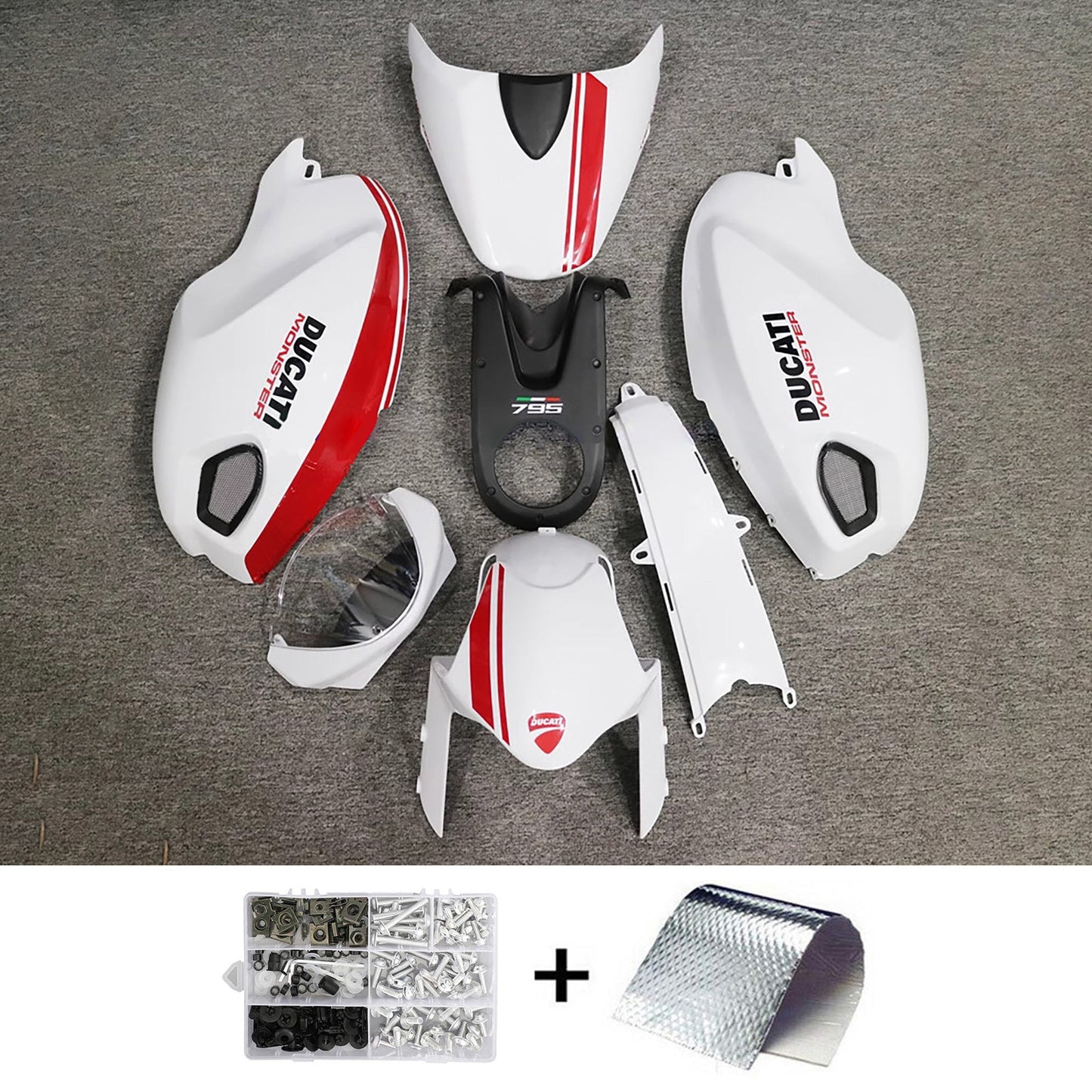 All Years Ducati Monster 696 796 1100 S EVO Injection Fairing Kit Bodywork
