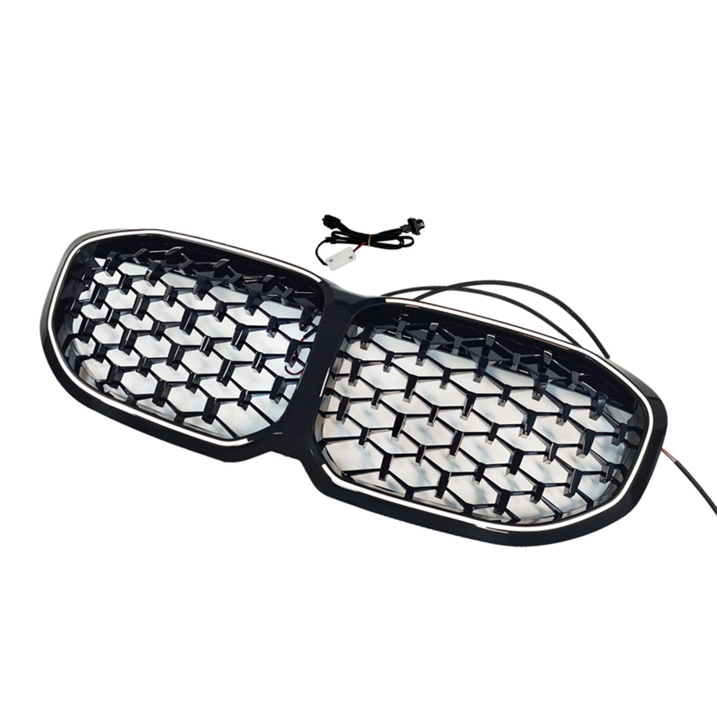 2019-2024 Fit BMW 1 Series F40 Diamond Front Kidney Grill Grille Gloss Black