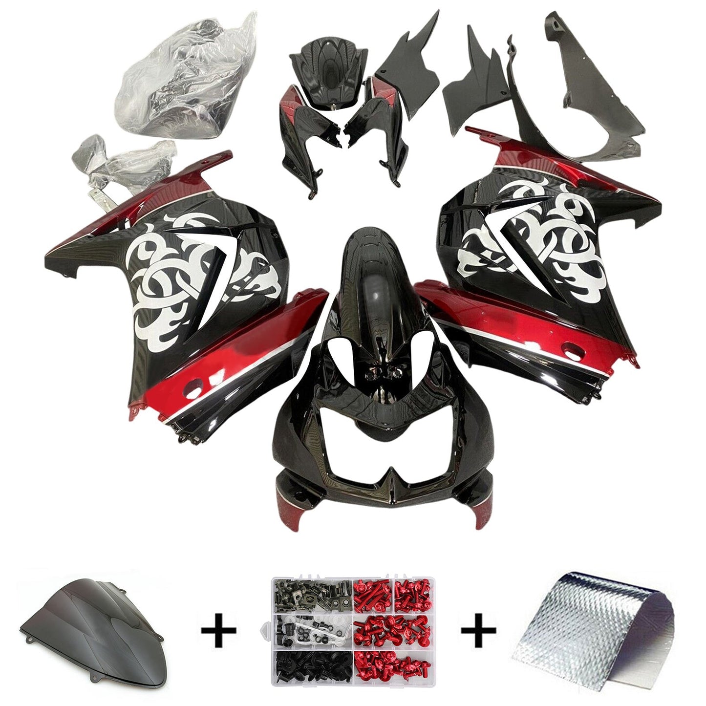 2008-2012 Kawasaki EX250 Ninja250R Injection Fairing Kit Bodywork Plastic ABS