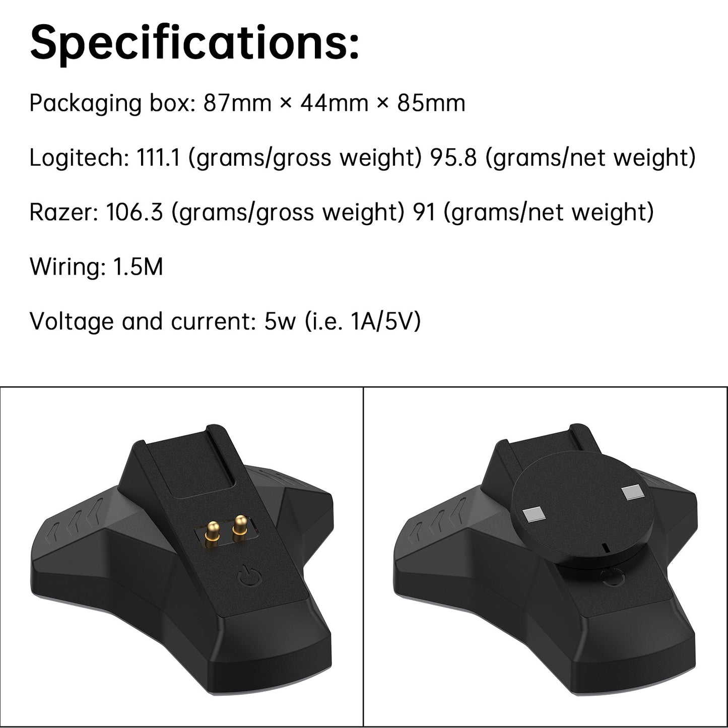 Wireless Mouse Charging Base Dock Charger for Logitech G903 GPW 3/4 Razer V2pro