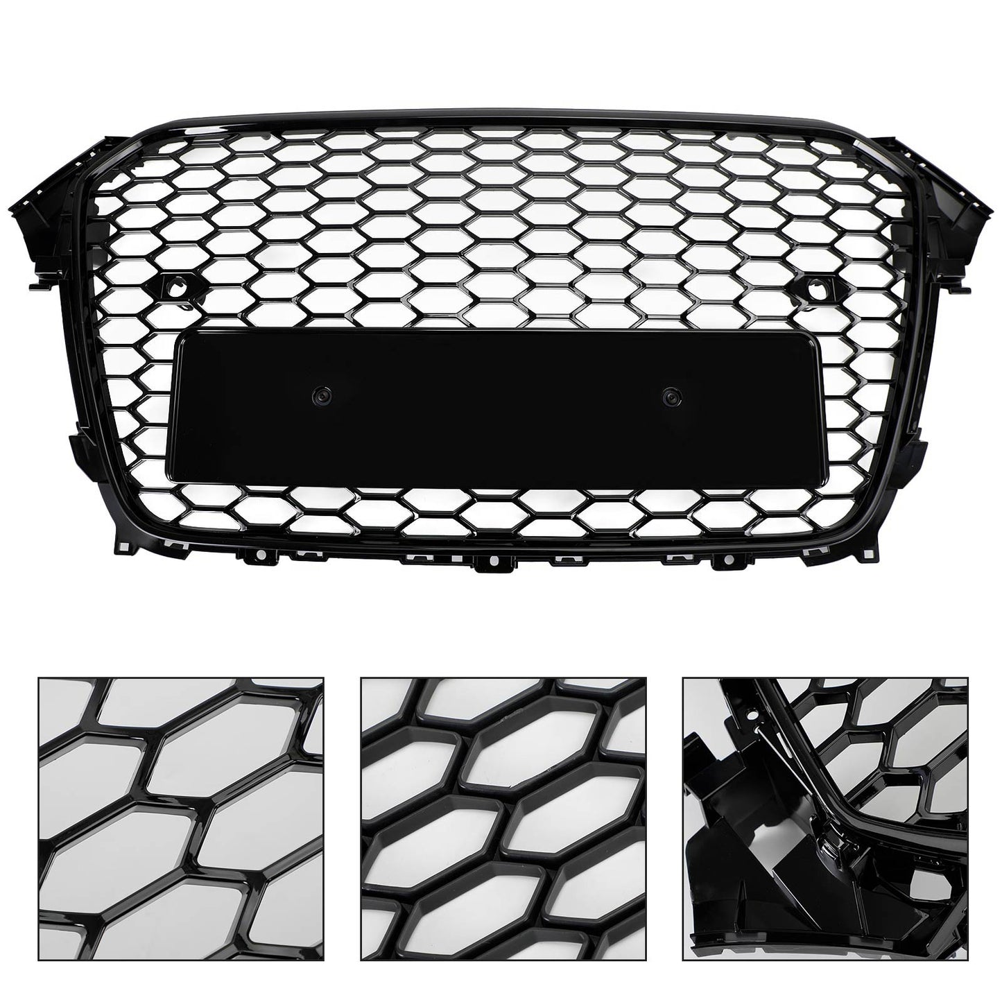 2013-2016 Audi A4 / S4 B8.5 Mesh Front Bumper Grille Grill Gloss Black RS4 Style