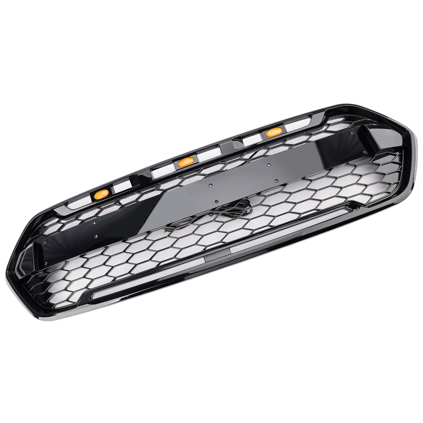 2018-2023 Gloss Black Ford Transit Custom Trail Front Bumper Grille W/ 3LED