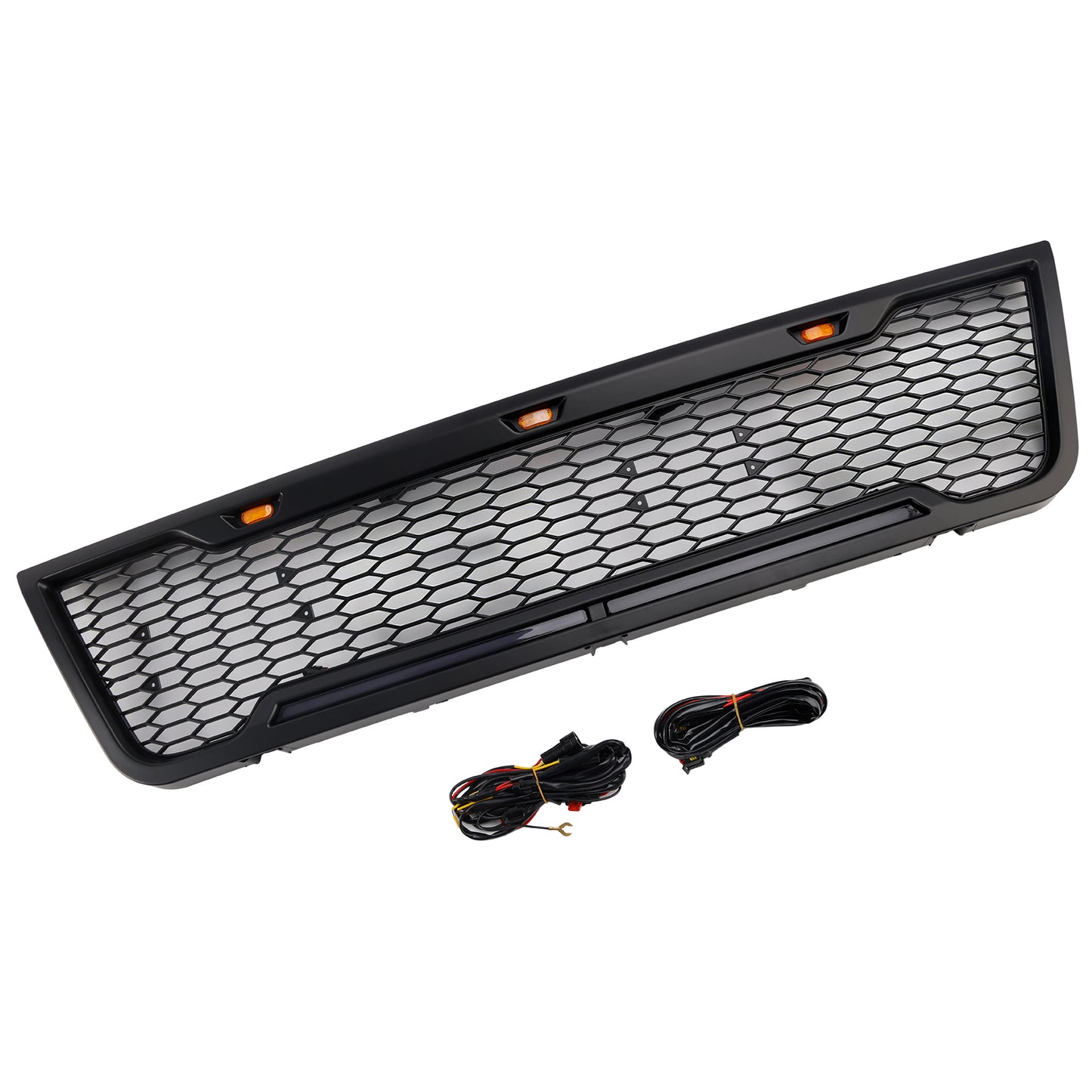 2003-2007 Ford E150 E250 E350 With Led Black Front Bumper Grill Grille