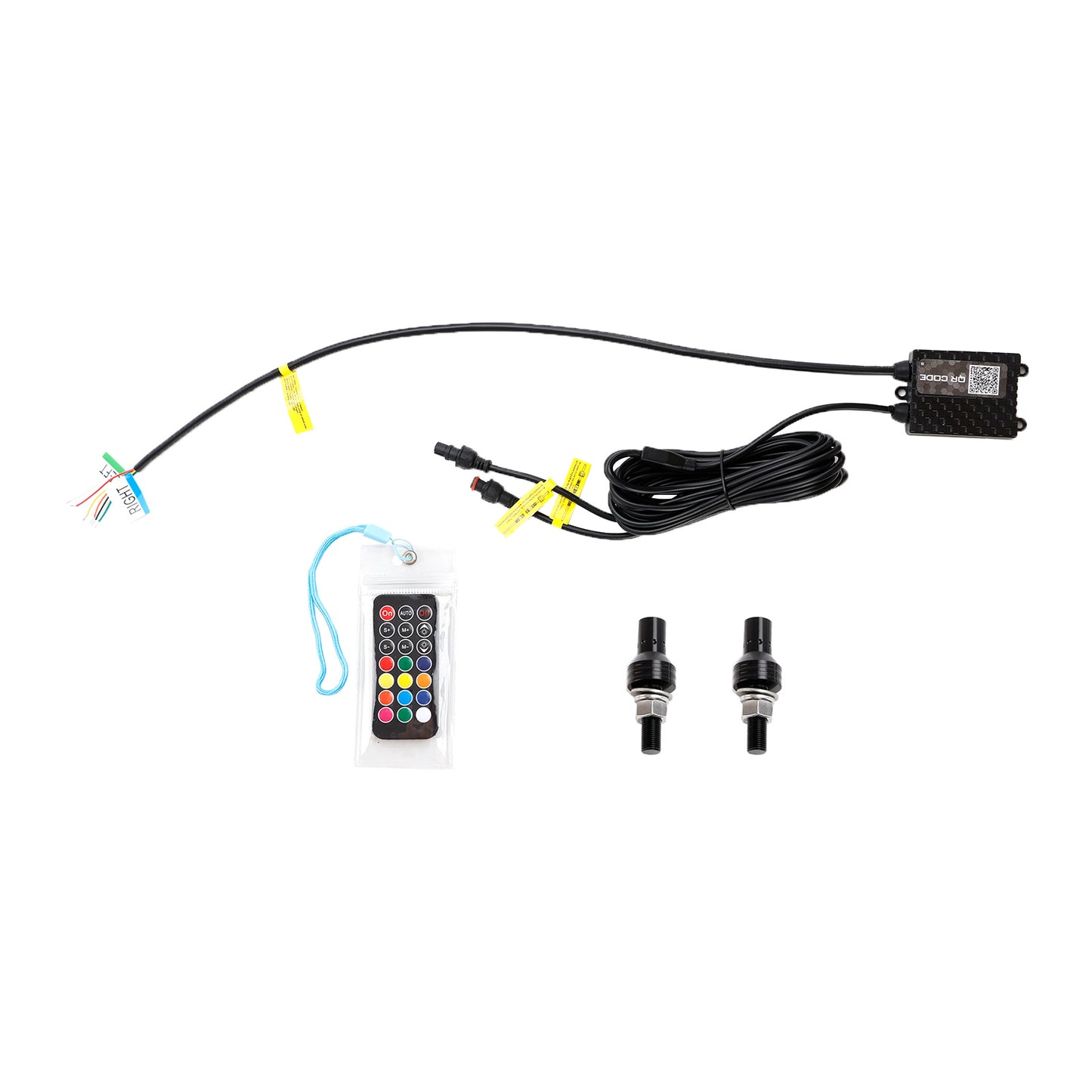 2X RGB 3ft LED Whip Lights Antenna W/ Flag Remote Control For Polaris RZR UTV ATV