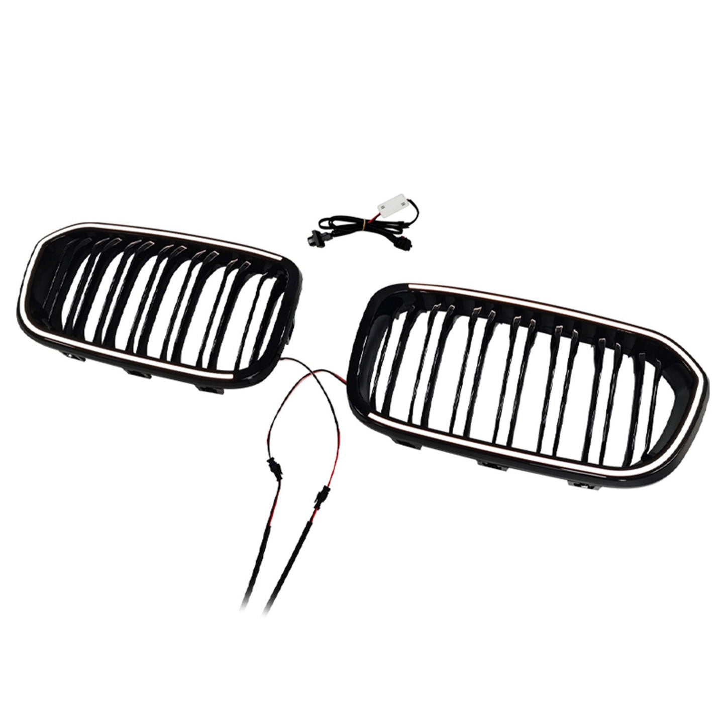 2015-2017 Fit BMW 1 Series F20 F21 Double Line Front Kidney Grill Grille Black