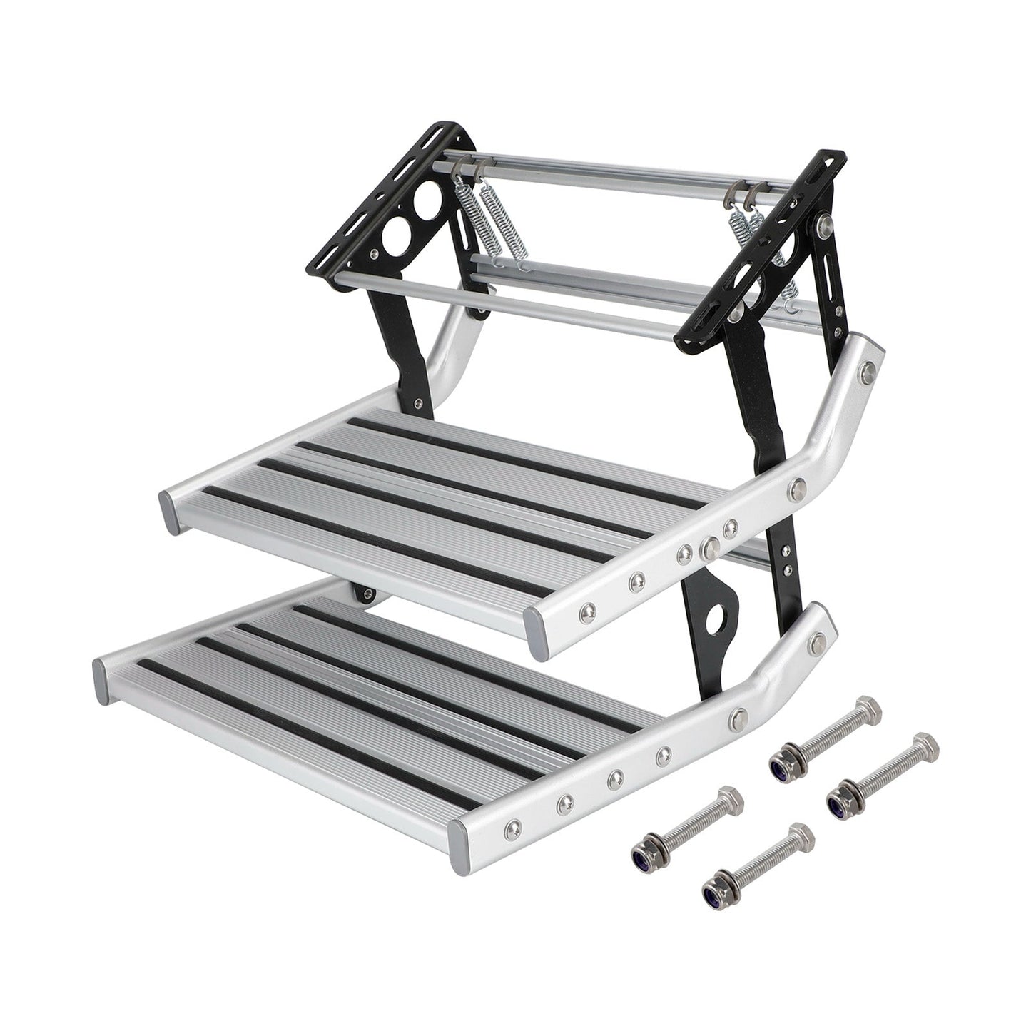 Folding Aluminium Caravan Step Manual Double Pull Out Drop Down For Motorhome RV Campervan