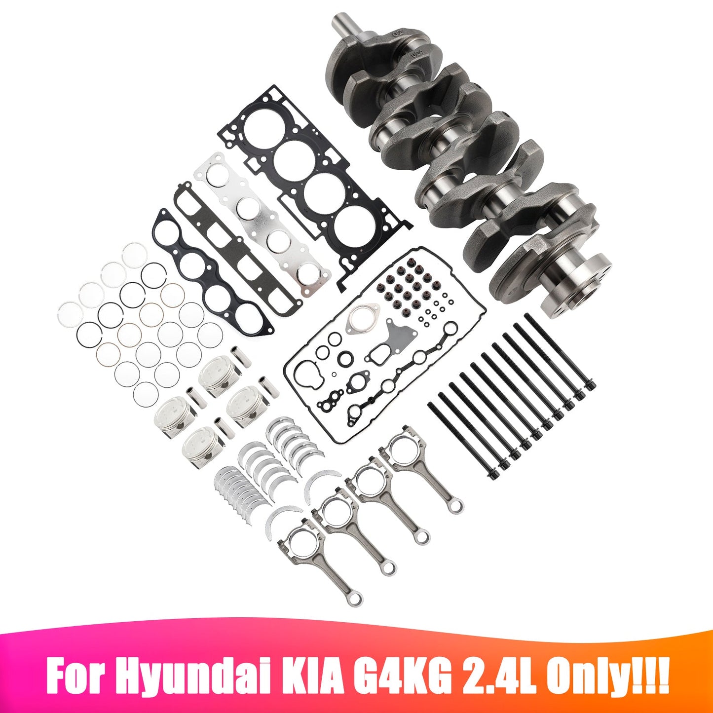 2013-2023 Hyundai iload TQ Cargo 2.5 CRDi RWD Diesel 2.5L G4KG 2.4L Engine Overhaul Rebuilding Kit w/Crankshaft Con Rods