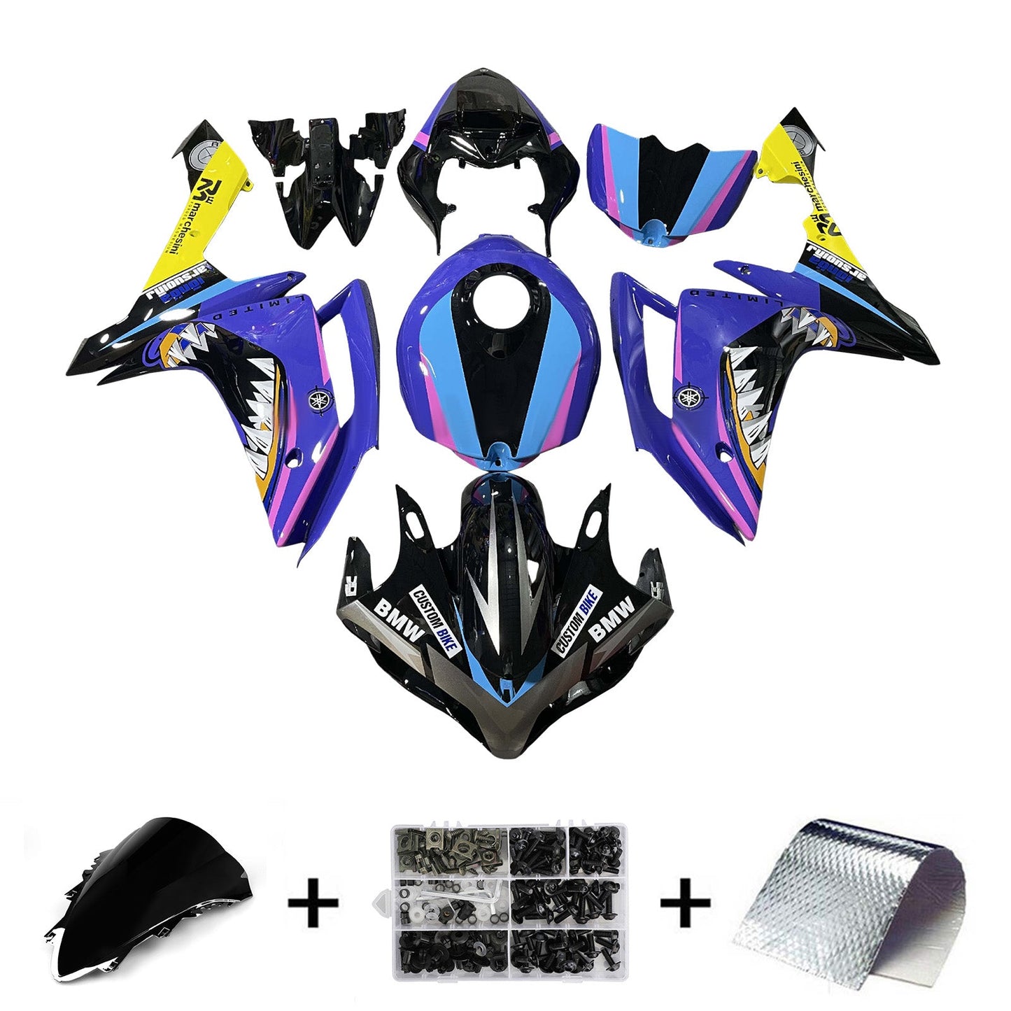 Injection Fairing Kit Bodywork Plastic ABS For Yamaha YZFR1 YZF-R1 2007-2008