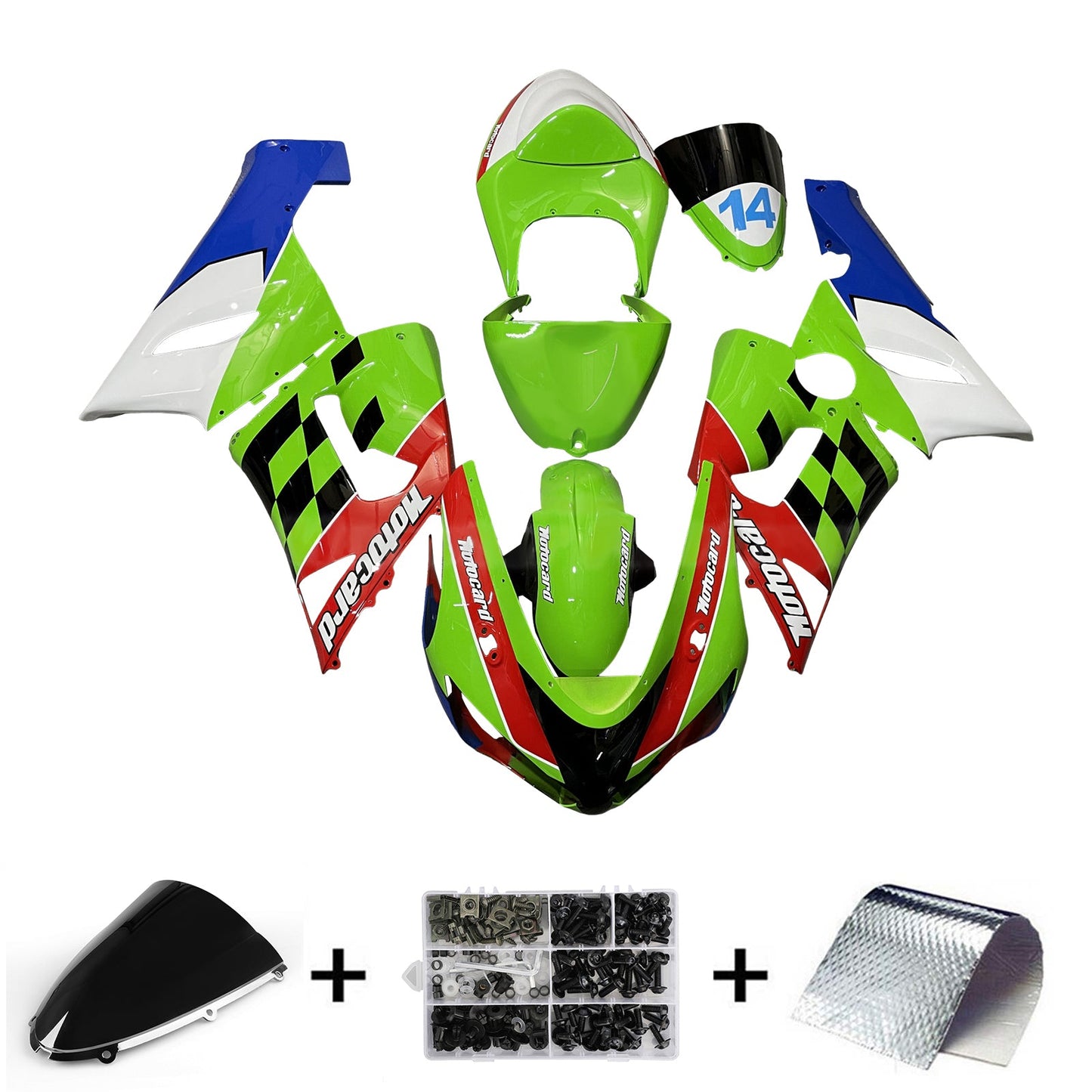 Injection Fairing Kit Bodywork Plastic ABS fit For Kawasaki ZX6R 636 2005-2006