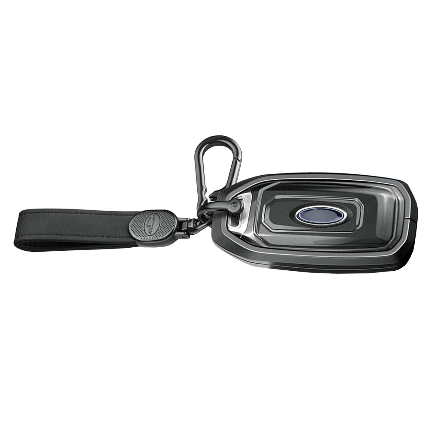 Aluminum Alloy TPU Black Car Key Case Cover With Buckle For Ford