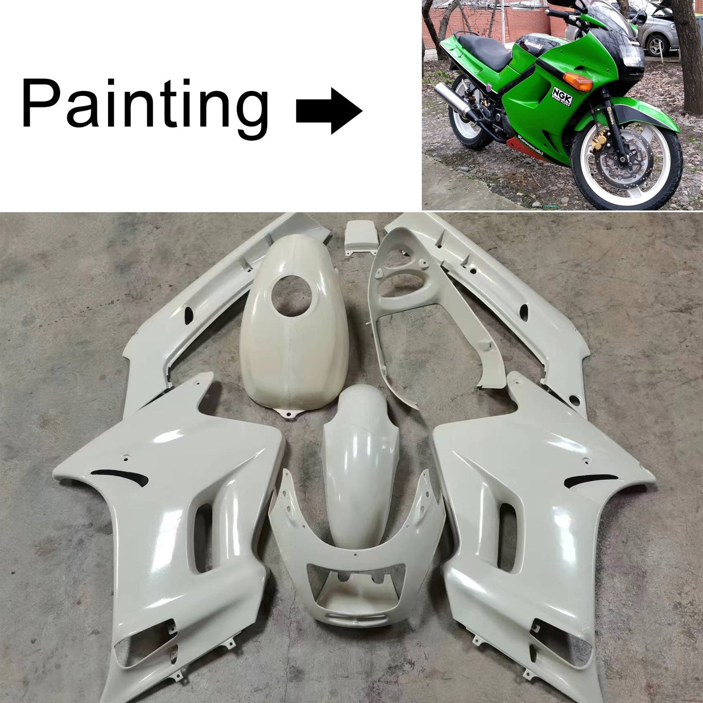 1996-2007 Kawasaki ZZR250 Injection Fairing Kit Bodywork ABS