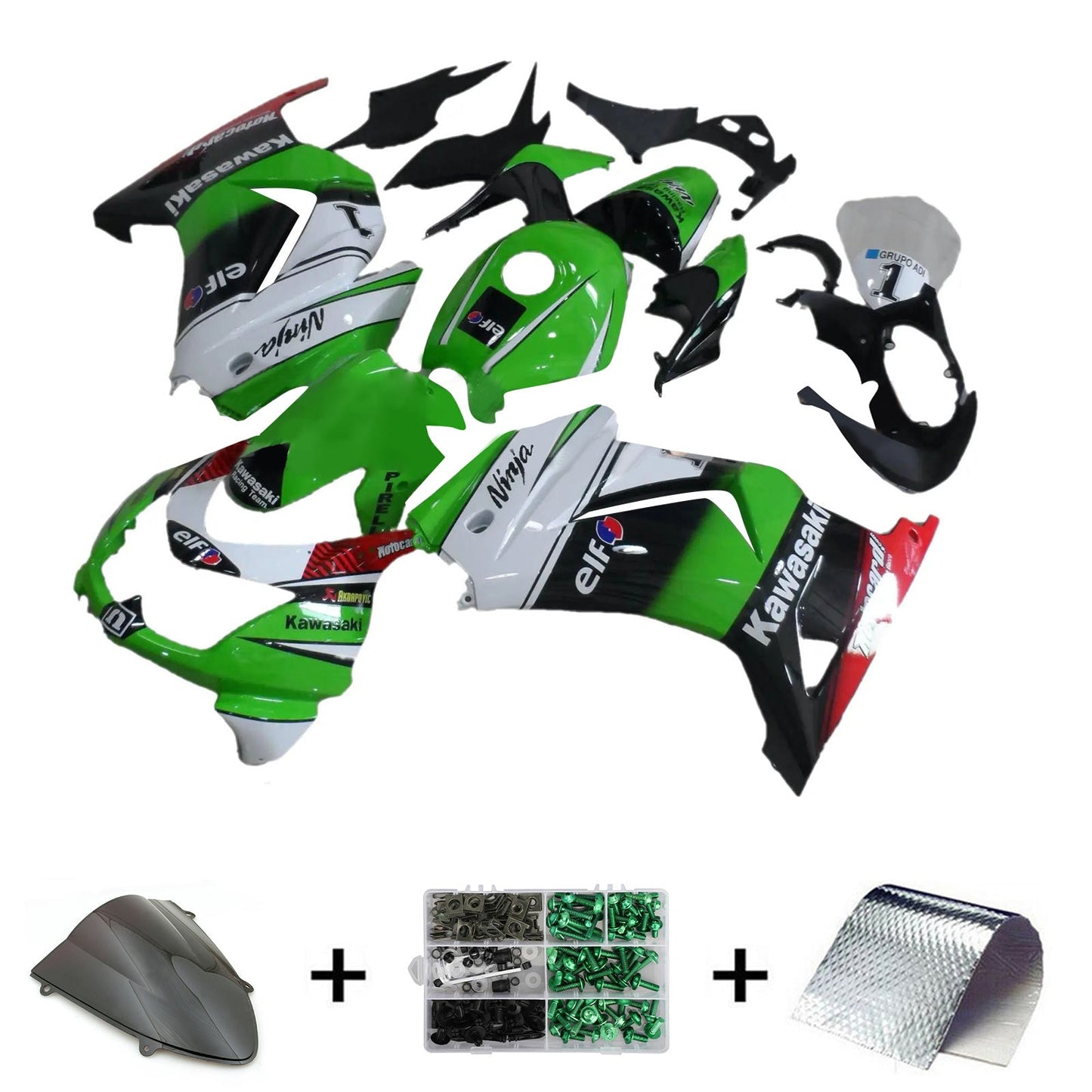2008-2012 Kawasaki EX250 Ninja250R Injection Fairing Kit Bodywork Plastic ABS