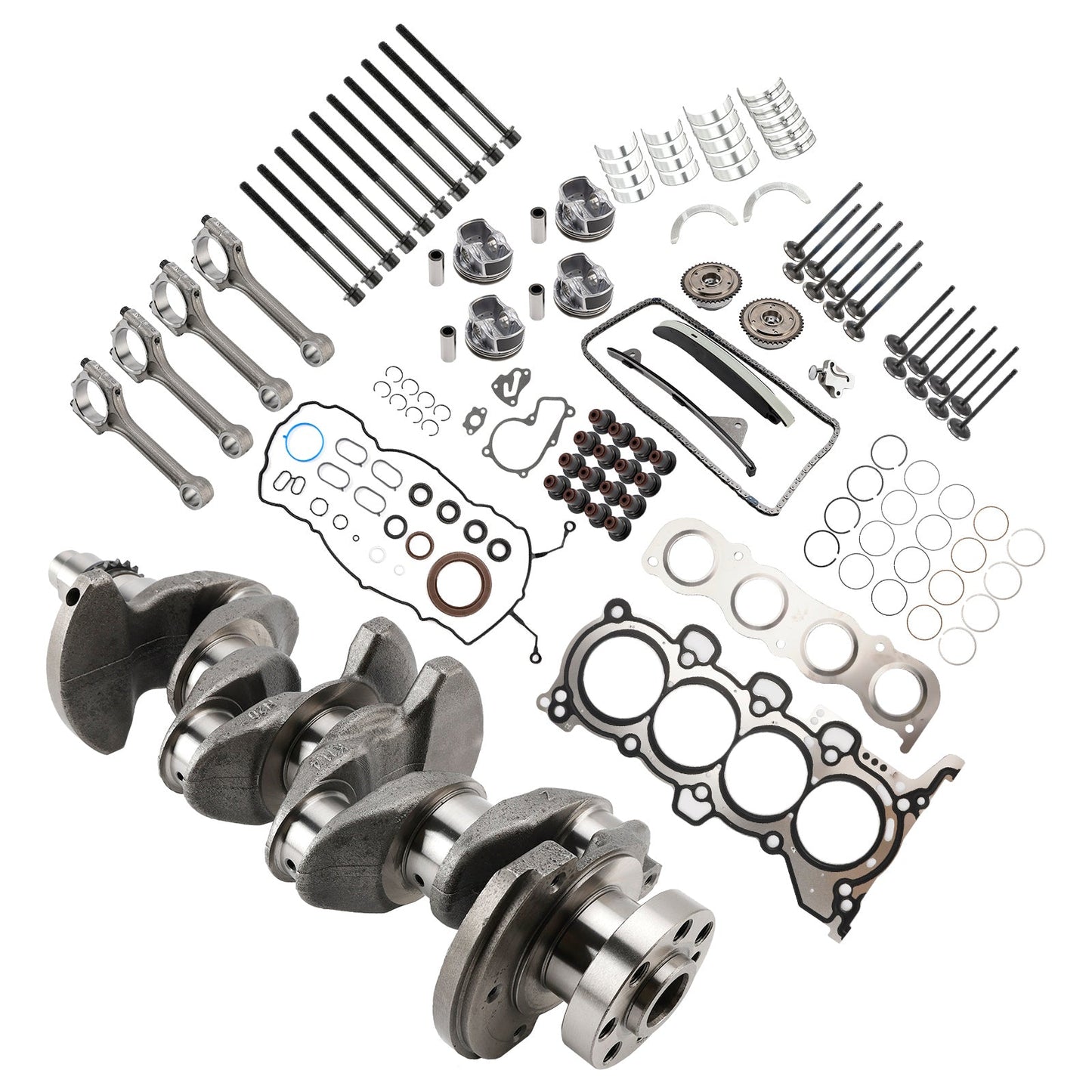 Hyundai Kia G4NG 2.0L Engine Overhaul Rebuild Kit w/ Crankshaft Rods Timing