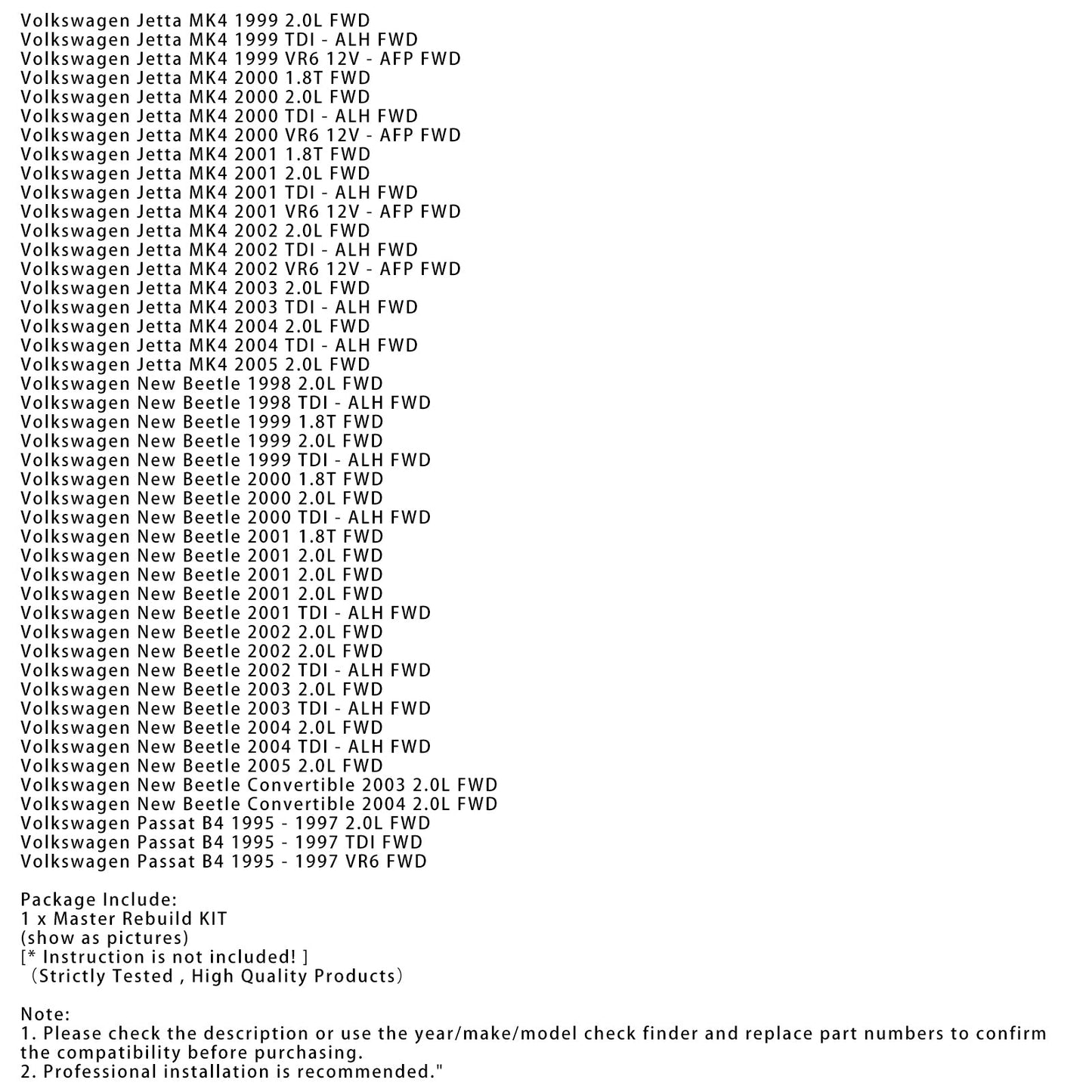 01M Transmission Overhaul Master Rebuild Kit O1M 095 096 097 1996-2005