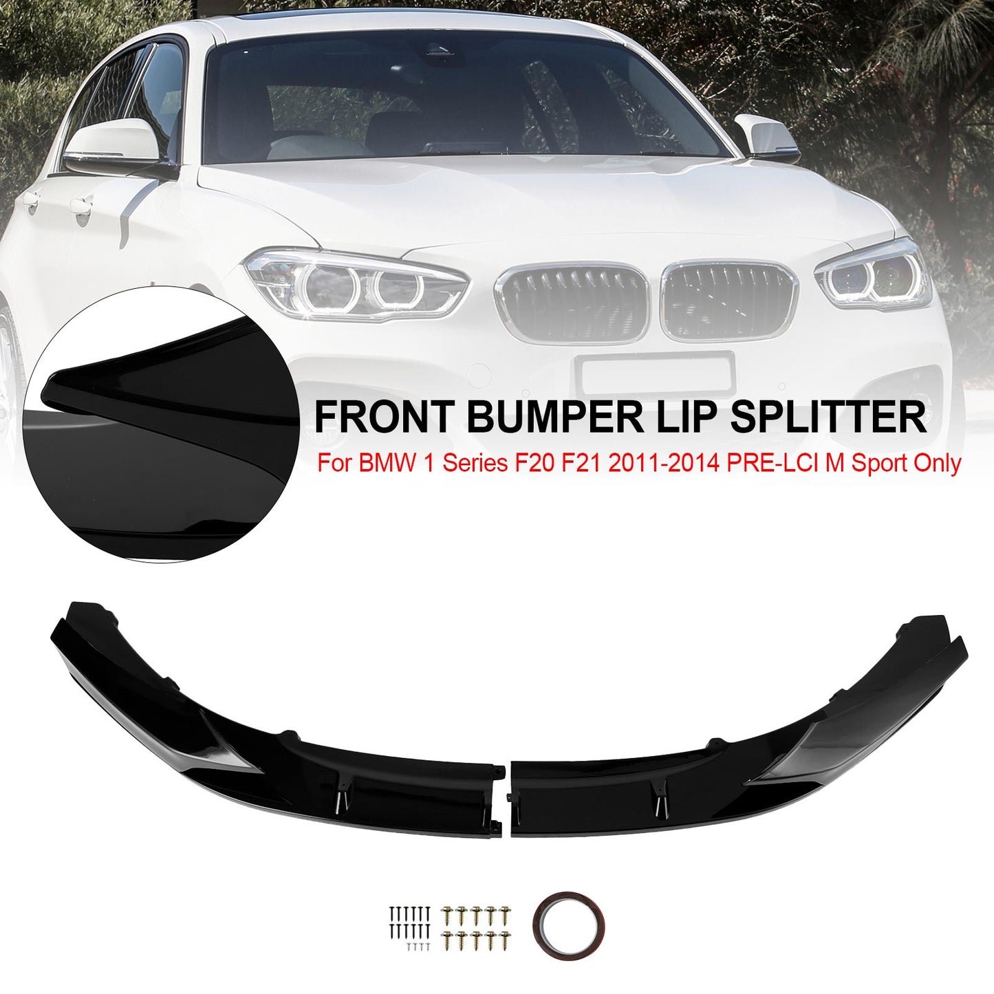 Front Splitter Lip Fit BMW 1 Series F20 F21 Pre-Lci 2011-2014 M Performance