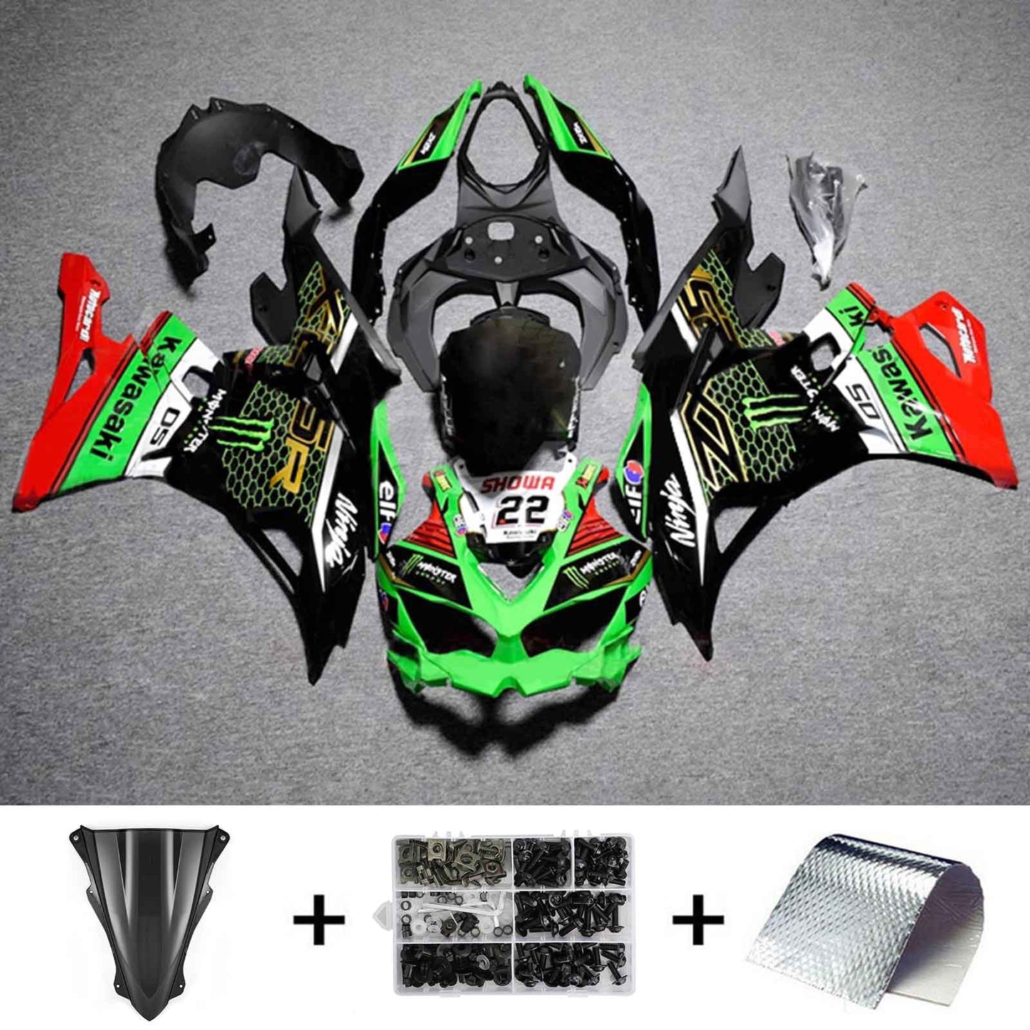 2019-2025 Kawasaki Ninja ZX-25R Amotopart Injection Fairing Kit Bodywork ABS #102