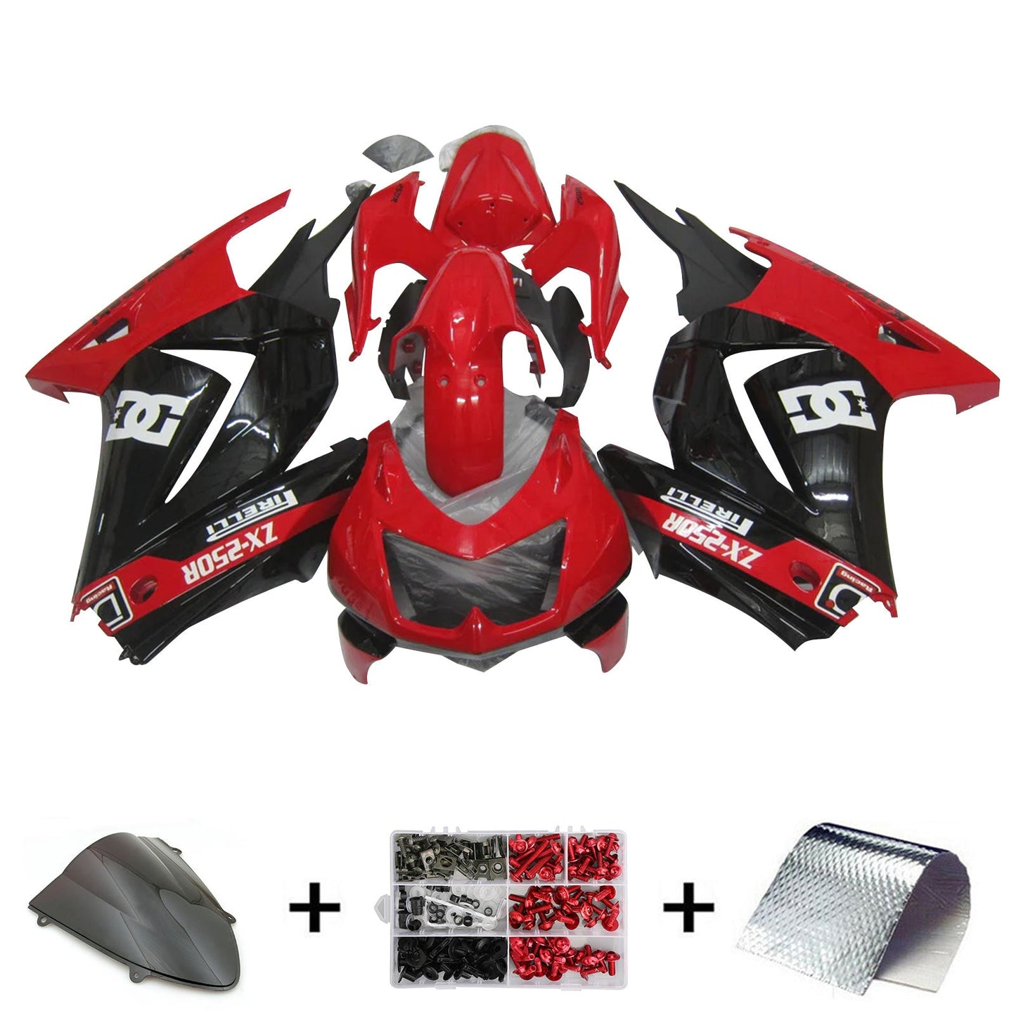 2008-2012 Kawasaki EX250 Ninja250R Injection Fairing Kit Bodywork Plastic ABS