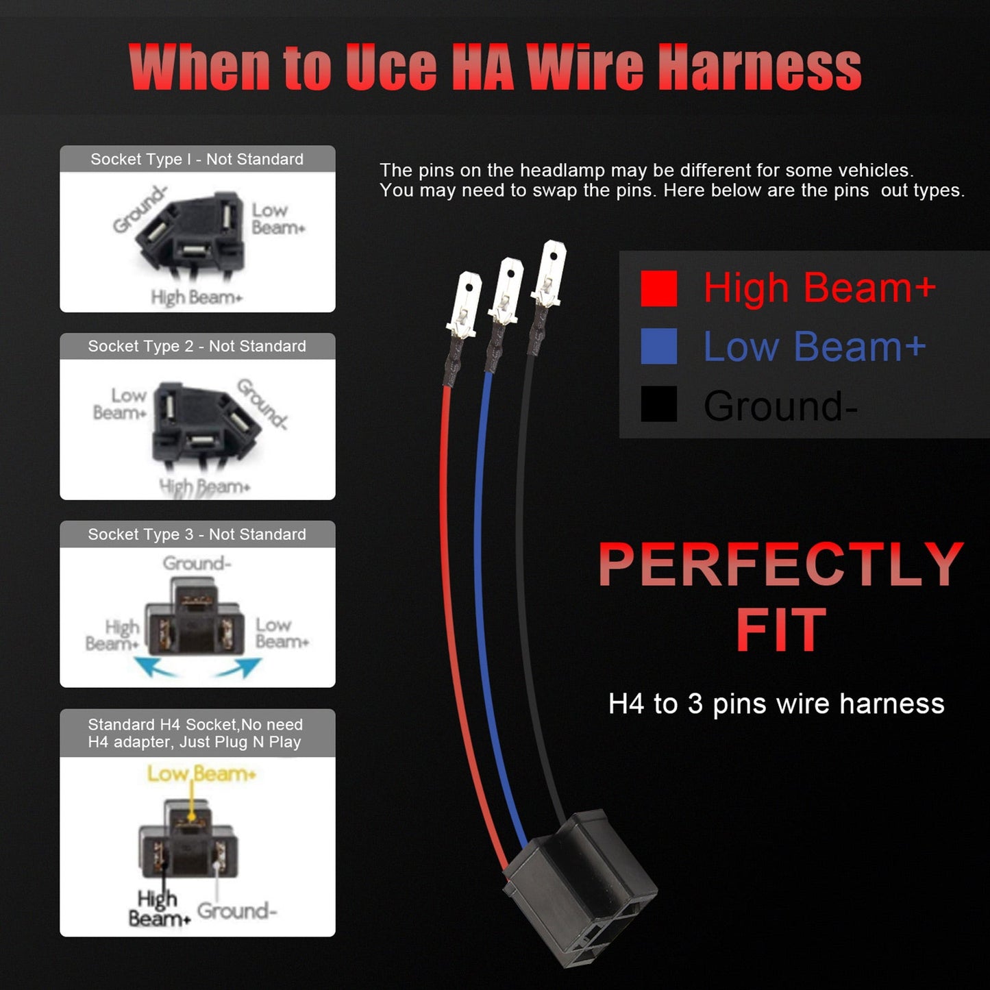 250W 5x7 Inch Led Headlights 7x6 Sealed Beam Headlamp with High Low Beam