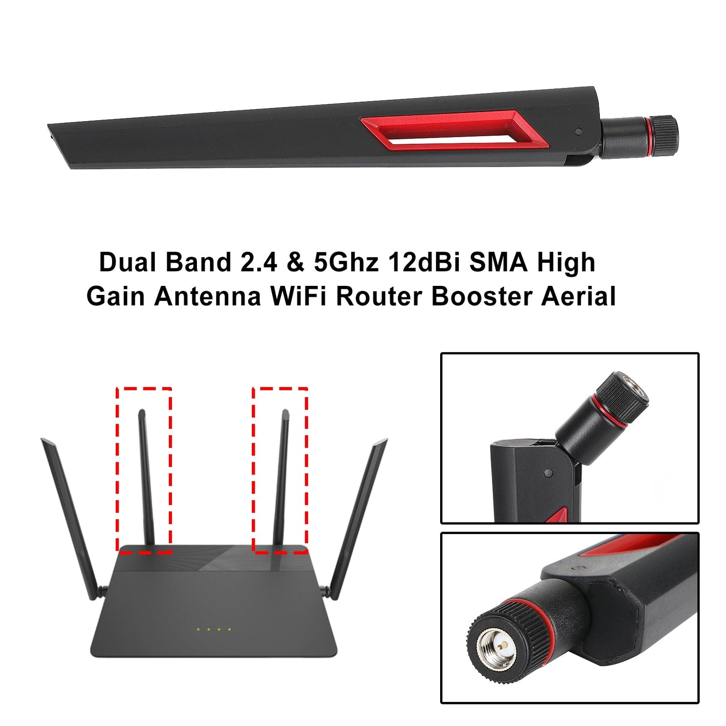 12dBi Dual Band Antenna SMA Male Connector for 2.4G 5G 5.8G Router SMA Male