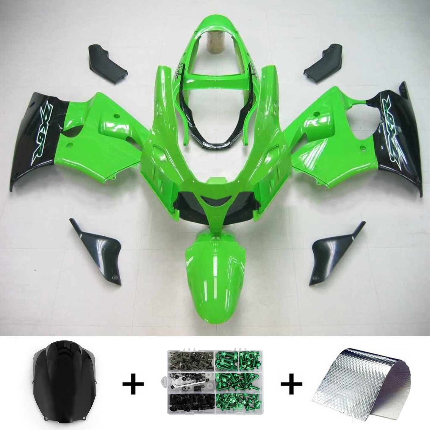 00-02 Kawasaki ZX6R 636 05-08 Kawasaki ZZR600 Amotopart Injection Fairing Kit Bodywork Plastic ABS #105