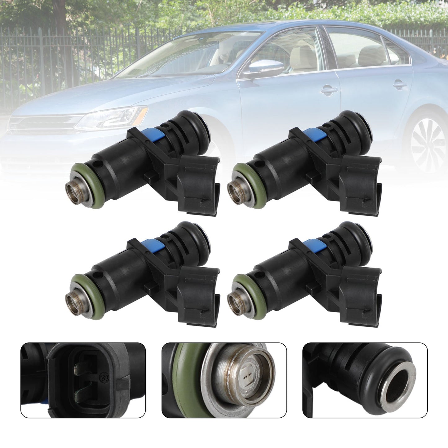 4PCS Fuel Injectors 03C906031A Fit VW Vento 2014-2019 Fit Passat 2008-2010
