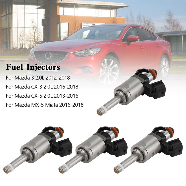 Mazda 3 CX-3 CX-5 2.0 2012-18 PE01-13250B 4PCS Fuel Injectors PE01-13-250