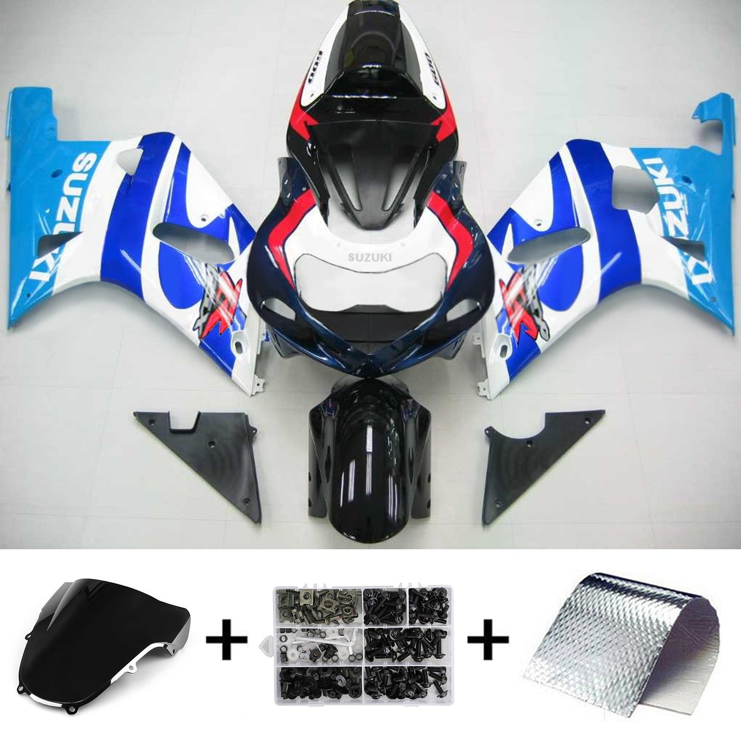 2001-2003 Suzuki GSXR600 K1 Injection Fairing Kit Bodywork Plastic ABS #107 Amotopart