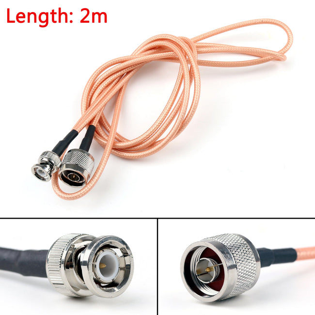 2m RG142 Cable BNC Male Plug To N Male Straight Crimp Coax Pigtail 6ft
