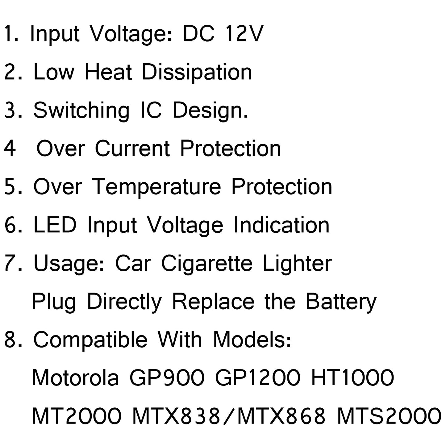 1x Car Charger Battery Eliminator For Motorola GP900 GP1200 HT1000 MT2000 MTX838