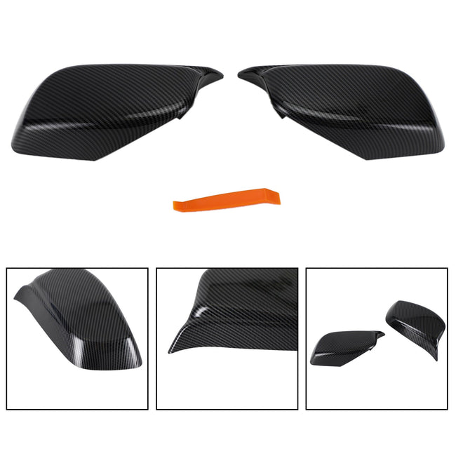2x Carbon Rear View Side Mirror Cover Caps For BMW E60 5 Series 2004-2007