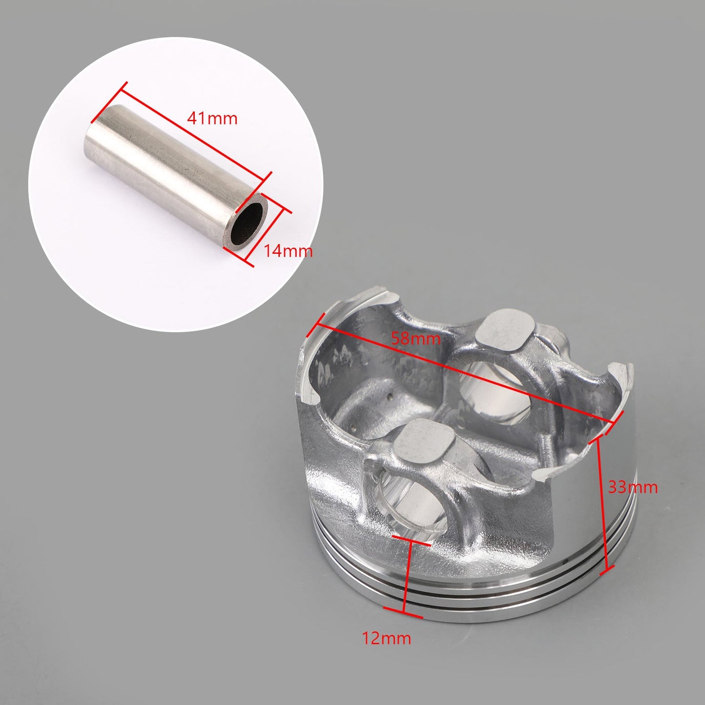 Piston Ring Pin Clip Kit Std Bore 57Mm For Yamaha Yzf R15 Fz150 3C1-E1631-00