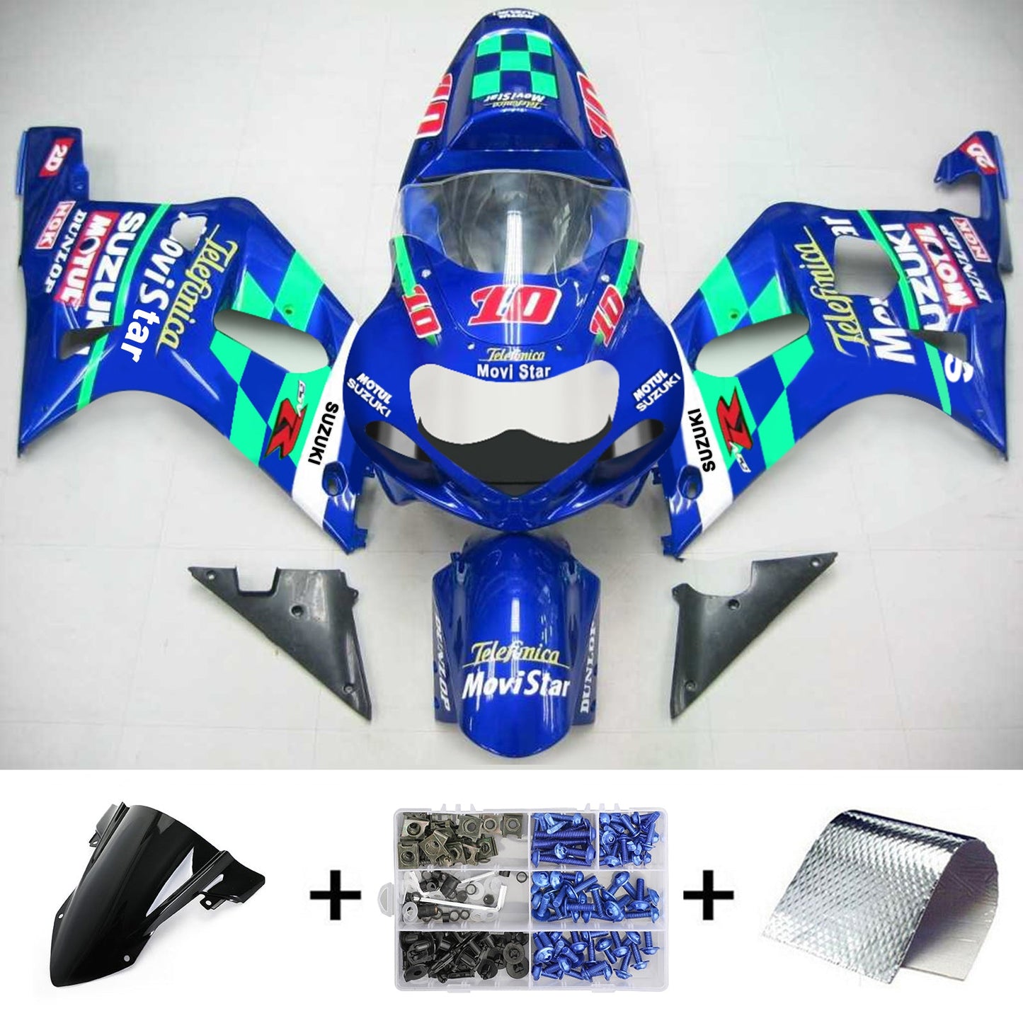 2001-2003 Suzuki GSXR750 K1 Amotopart Injection Fairing Kit Bodywork Plastic ABS #116