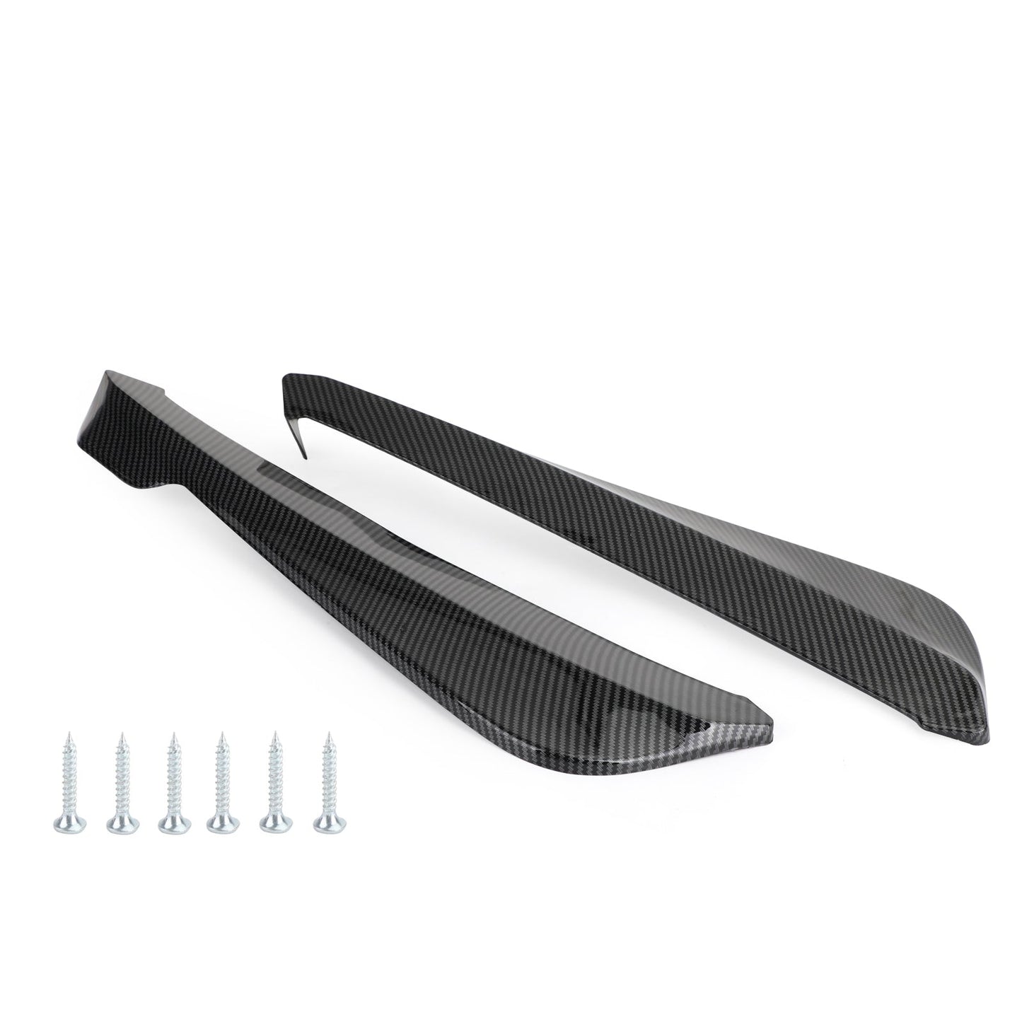 19" Car Rear Bumper Fin Canard Splitter Diffuser Valence Spoiler Lip Carbon