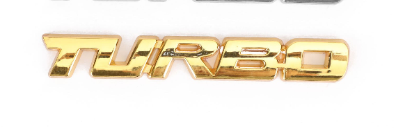 Metal 3D Turbo Logo Car Emblem Badge Sticker Trunk Bumper Decal Gold