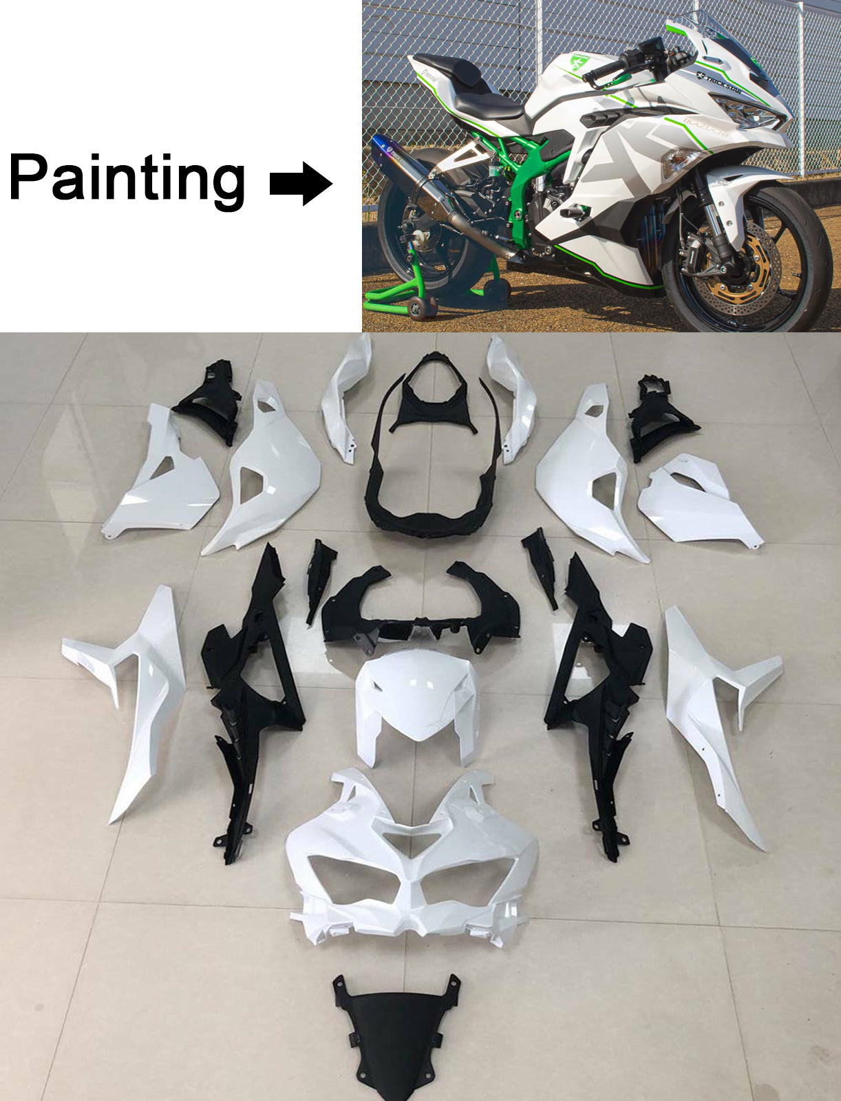 2019-2025 Kawasaki Ninja ZX-25R Amotopart Injection Fairing Kit Bodywork ABS #102