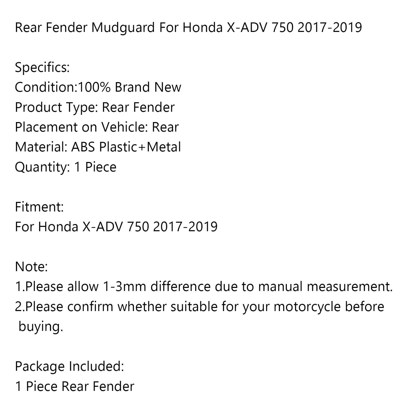 Fender Mudguard For Honda X-ADV 750 2017-2019