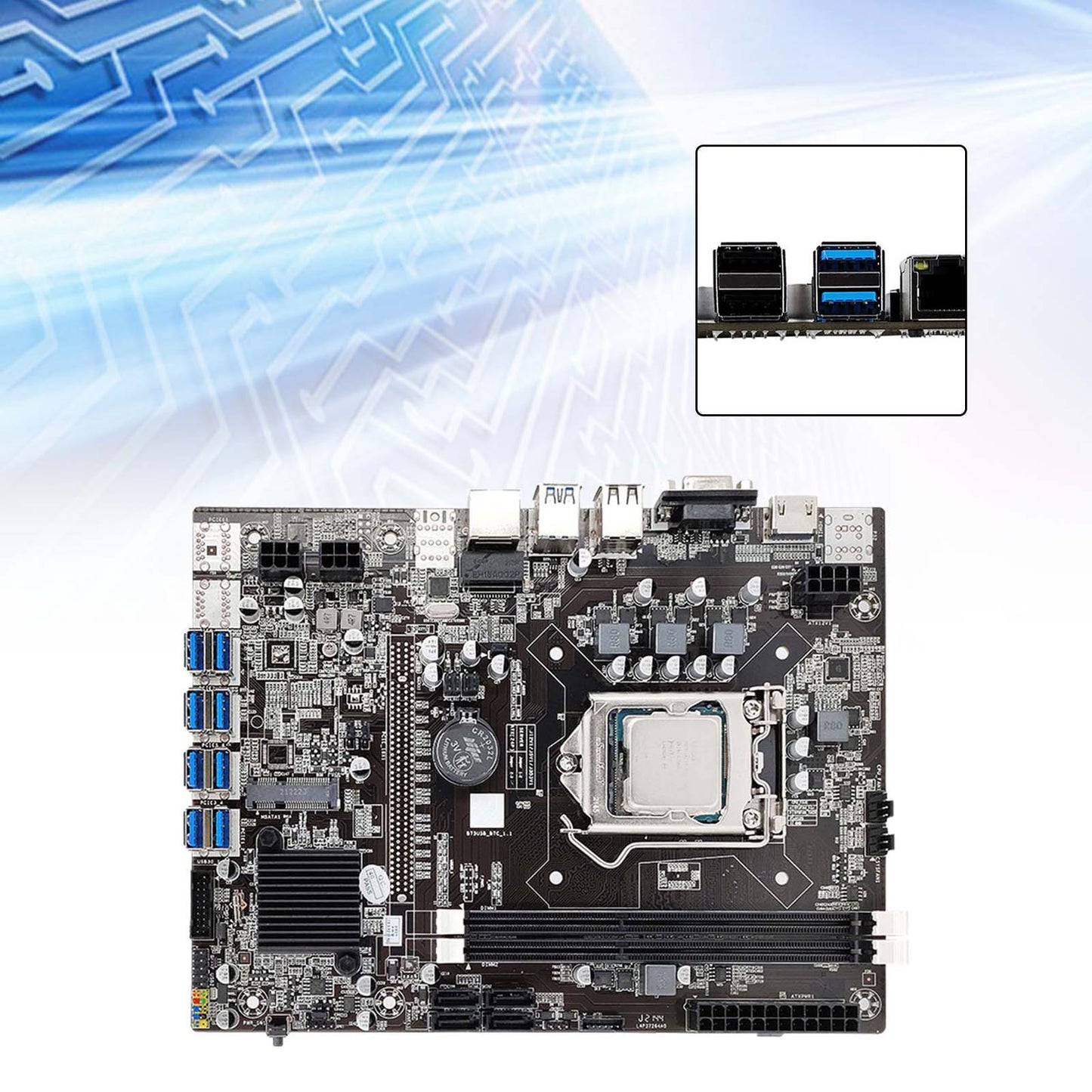 B250C-BTC PCI Express DDR4 Computer Mining Motherboard for LGA1151 Gen6/7